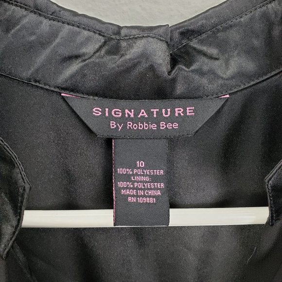 Robbie Bee Women's 10 Short Sleeve Black Collar Dress Wednesday Addams Gothic - Picture 5 of 14